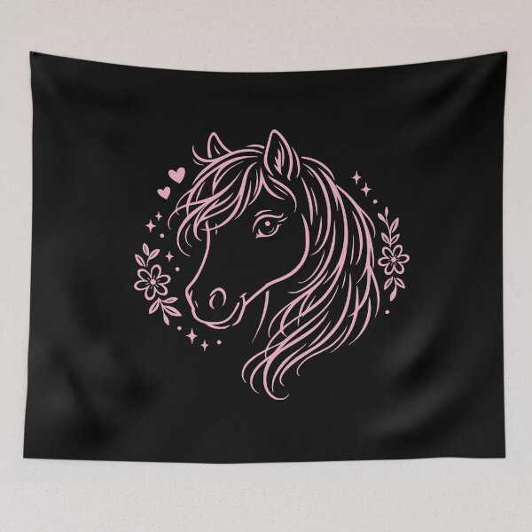 Item preview, Horse, girl, rider, pink flowers, hearts designed and sold by Loona97.