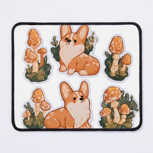 Item preview, Cute Corgi Mushroom Forest Dog Lover Art designed and sold by NicolasGlowArt.