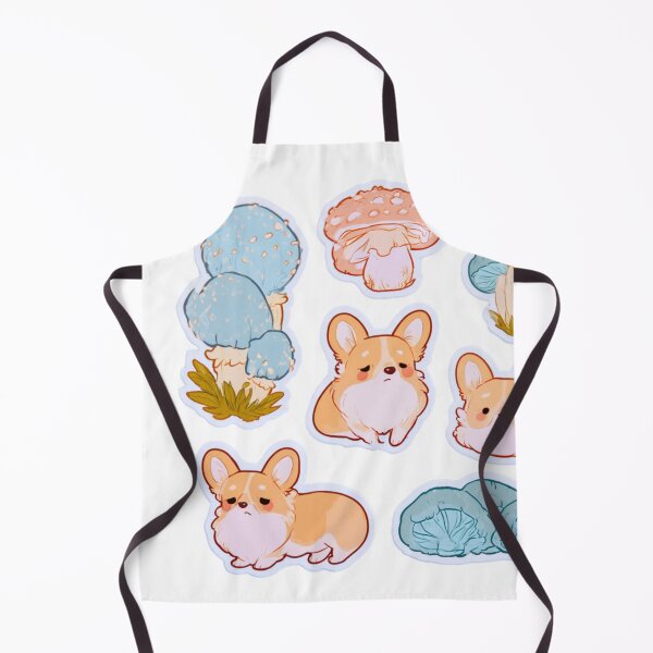 Item preview, Kawaii Corgi Dog and Whimsical Mushroom Fungi Art designed and sold by NicolasGlowArt.