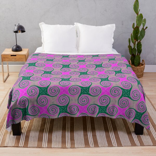 Item preview, Psychedelic Pink & Green Spiral Seamless Pattern designed and sold by Birotaju.