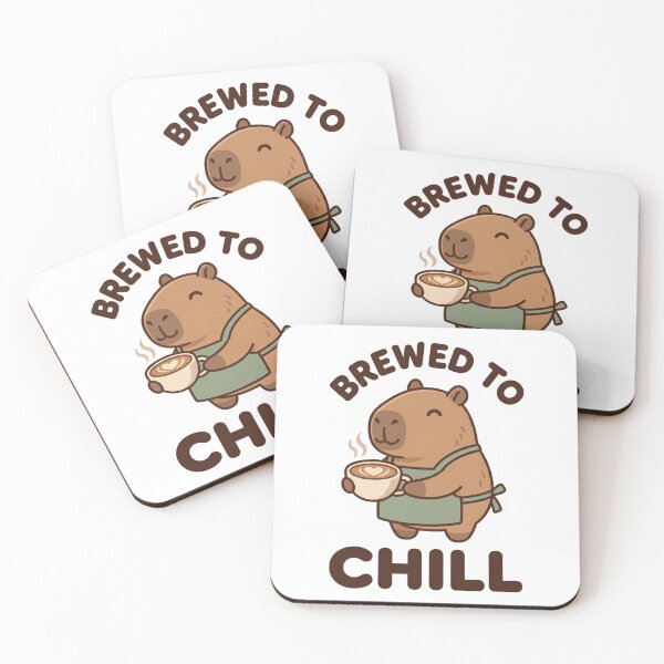 Item preview, BREWED TO CHILL - Cute Capybara Barista Coffee Lover designed and sold by Sleonheart.