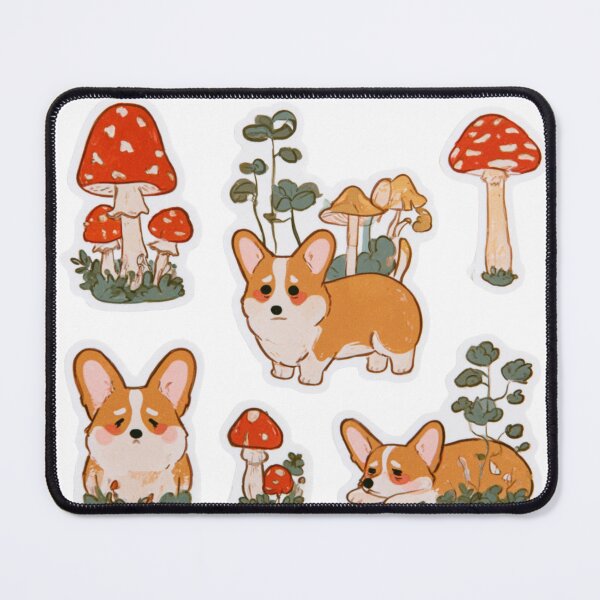 Item preview, Cute Corgi Dog Mushroom Forest Aesthetic Kawaii designed and sold by NicolasGlowArt.