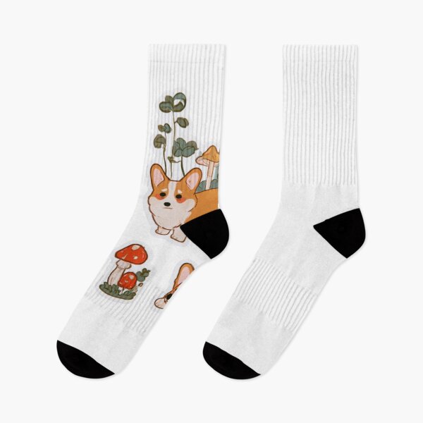 Item preview, Cute Corgi Dog Mushroom Forest Aesthetic Kawaii designed and sold by NicolasGlowArt.