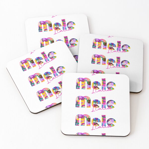 Item preview, Mele, Genova, Italy, Italia, colorful typography design for travellers designed and sold by Wanderful-roads.