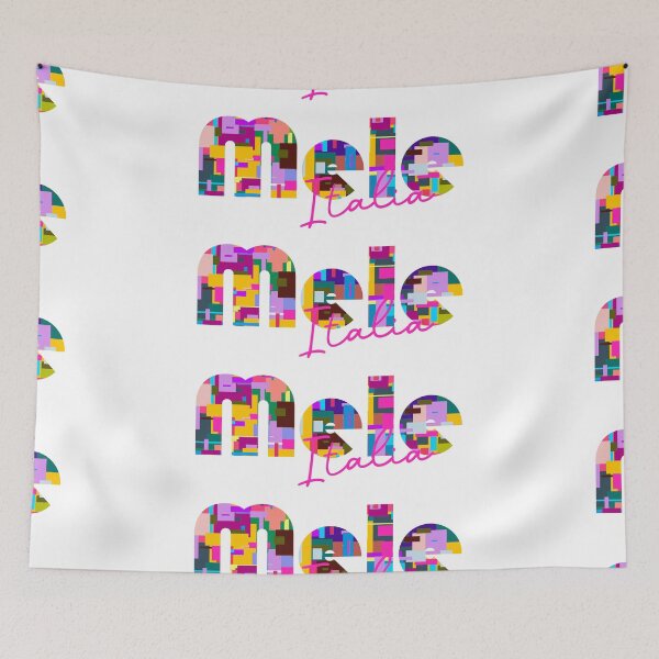 Item preview, Mele, Genova, Italy, Italia, colorful typography design for travellers designed and sold by Wanderful-roads.