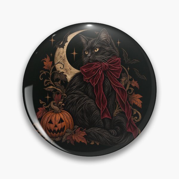 Item preview, Gothic Black Cat Halloween Bow designed and sold by CHI STUDIO.
