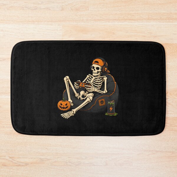 Item preview, Skeleton Gamer Relaxing with Pumpkin and Drink designed and sold by Dmo3HarkoArt.