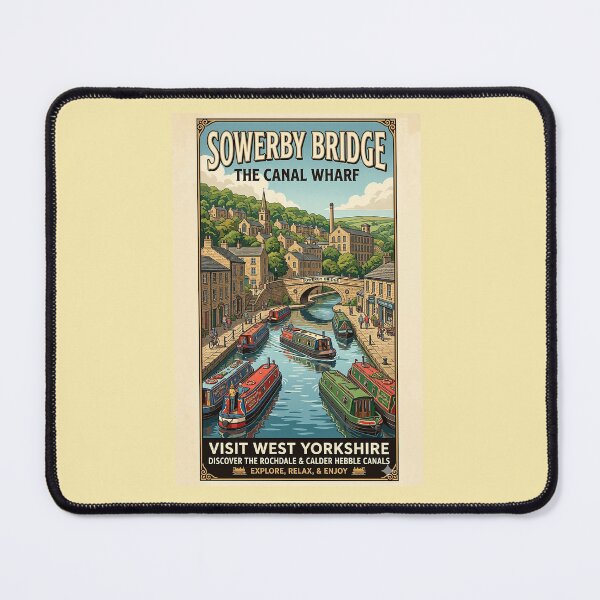 Item preview, Sowerby Bridge Canal Wharf Travel Poster designed and sold by ArtworkNorth.