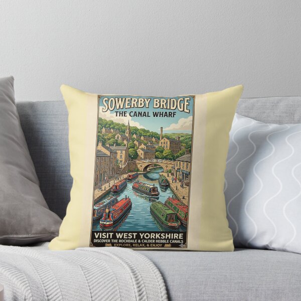 Item preview, Sowerby Bridge Canal Wharf Travel Poster designed and sold by ArtworkNorth.