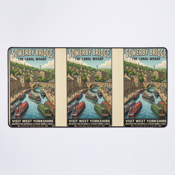 Item preview, Sowerby Bridge Canal Wharf Travel Poster designed and sold by ArtworkNorth.