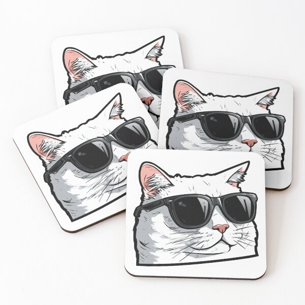 Item preview, Cool Cat Wearing Sunglasses Funny Feline designed and sold by NicolasGlowArt.