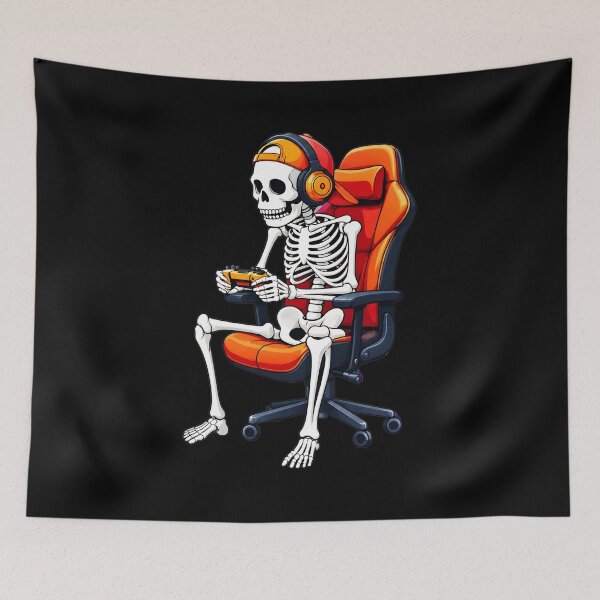 Item preview, Skeleton Gamer in Gaming Chair with Controller designed and sold by Dmo3HarkoArt.