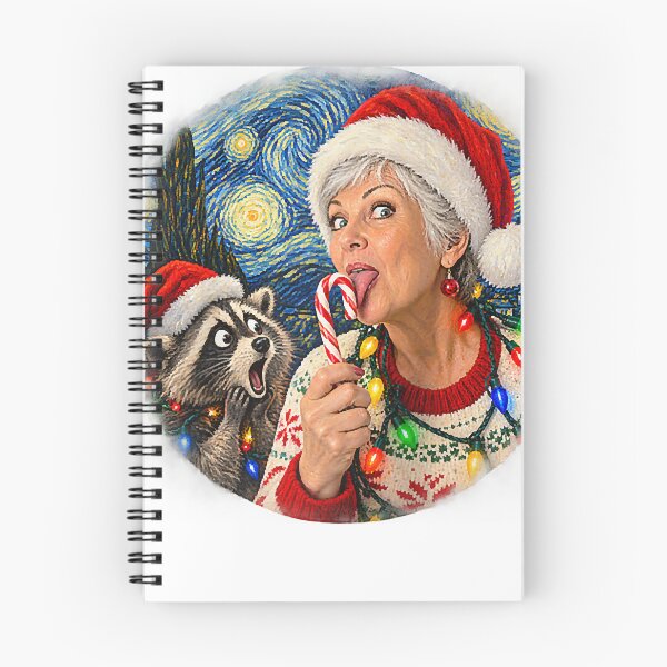 Item preview, Funny Costume Grandma Licking Candy Cane Jimothy Starry Santa Hat Xmas designed and sold by AndreasVelas.