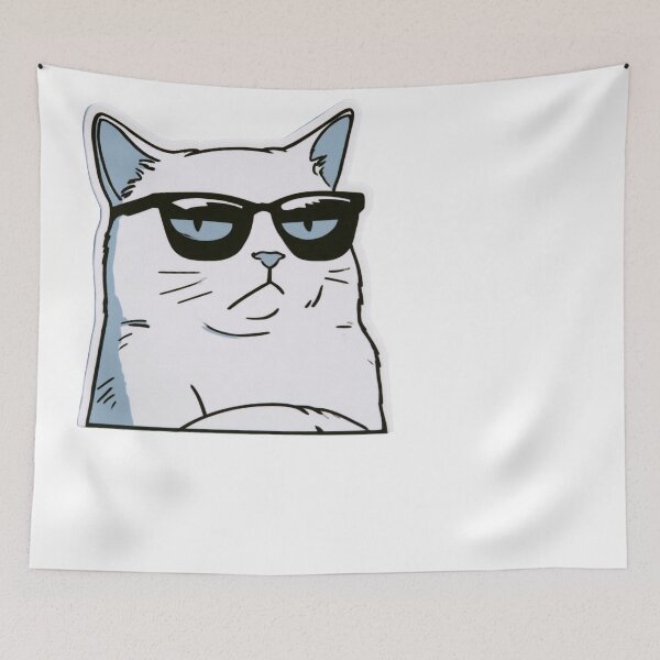 Item preview, Cool Cat Sunglasses Unimpressed Feline Meme designed and sold by NicolasGlowArt.