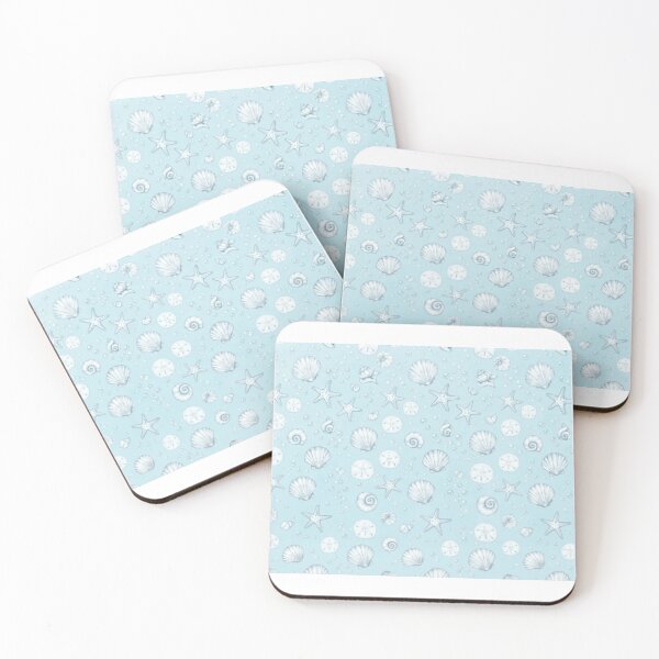 Item preview, Light Blue Sea Shell Coastal Coquette Mermaidcore Pattern Best Selling Design 2026 Starfish Beach  Aesthetic Girl Baby BoyGifts  Phone Case Blanket Mug Journal designed and sold by TeenLake.