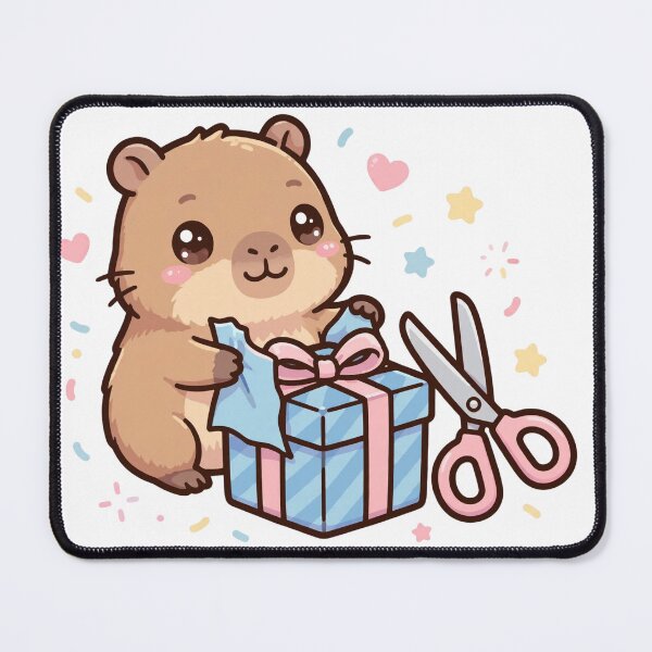Item preview, Cute Capybara Gift Wrapping Cartoon – Kawaii Birthday Present & Celebration Design designed and sold by MoodLay.