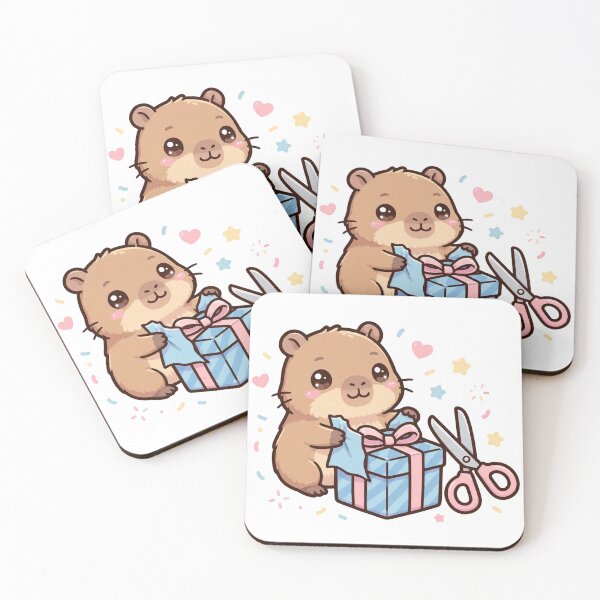 Item preview, Cute Capybara Gift Wrapping Cartoon – Kawaii Birthday Present & Celebration Design designed and sold by MoodLay.