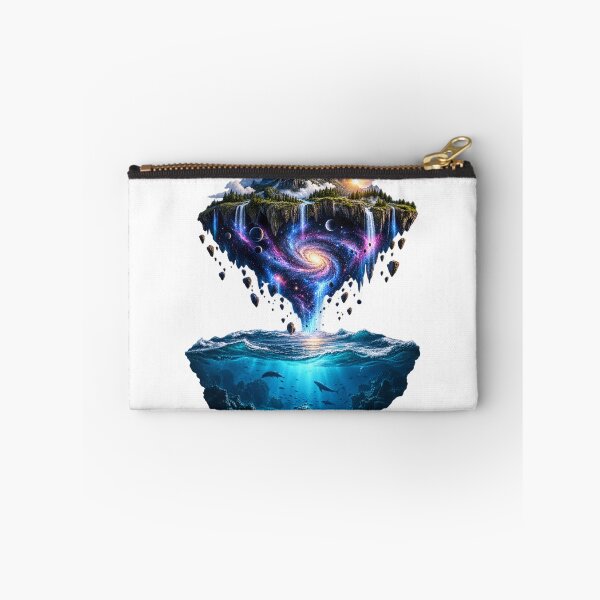 Item preview, Ocean Underneath a Floating Galaxy Island – Cosmic Ocean Fantasy Art designed and sold by Prince Tripathi .