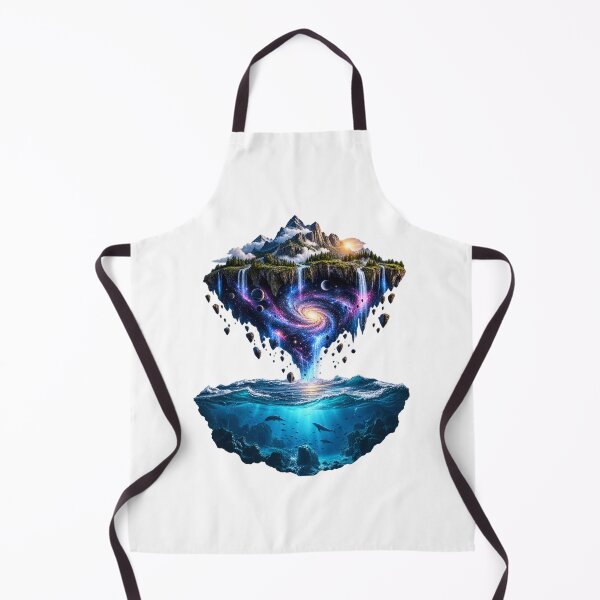 Item preview, Ocean Underneath a Floating Galaxy Island – Cosmic Ocean Fantasy Art designed and sold by Prince Tripathi .