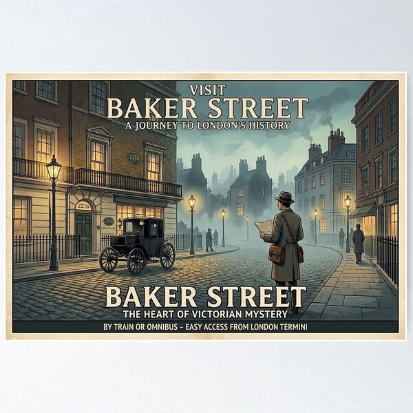Item preview, Baker Street, London Travel Poster designed and sold by ArtworkNorth.