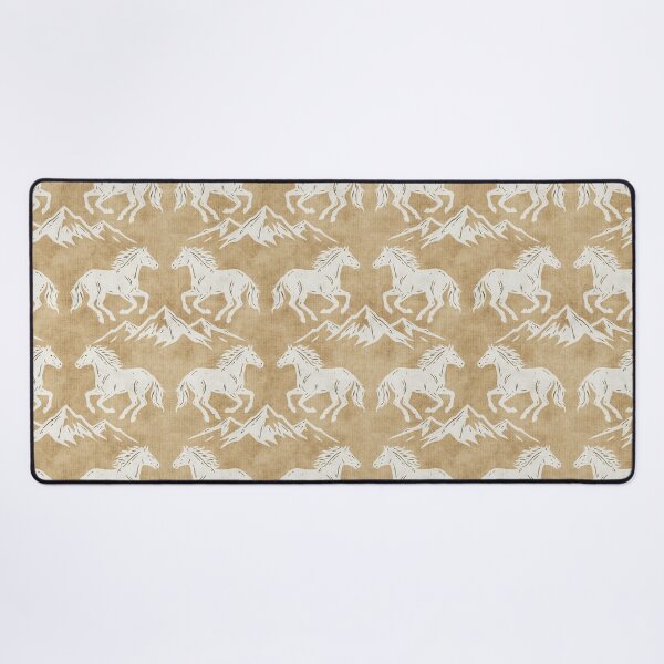Item preview, testrWestern Wild Horses with mountains moon and stars in Cream on Golden Beige designed and sold by EliveraDesigns.