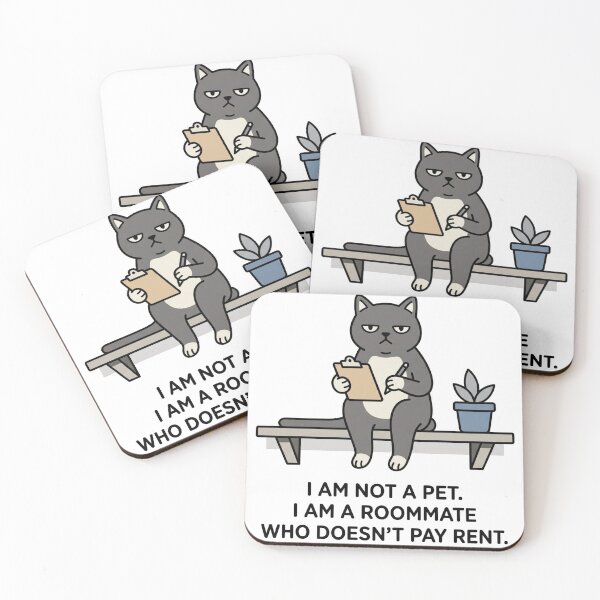 Item preview, I Am Not A Pet I Am A Roommate Who Doesn't Pay Rent - Funny Cat Sticker designed and sold by its.shivang.