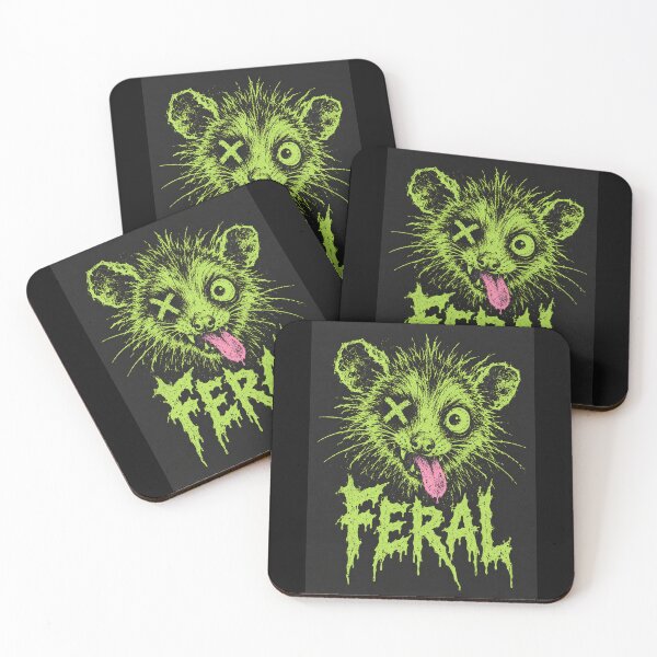 Item preview, Feral Possum Soft Grunge Neon Green Death Metal Lettering Illustration designed and sold by Yellowriversss.