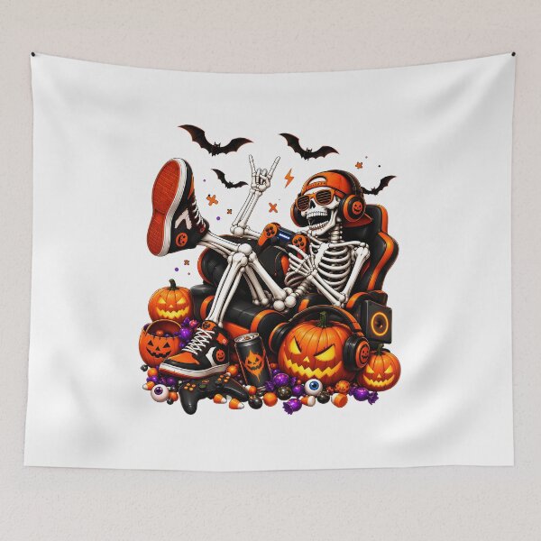 Item preview, Skeleton Gamer Halloween Party Art designed and sold by Dmo3HarkoArt.