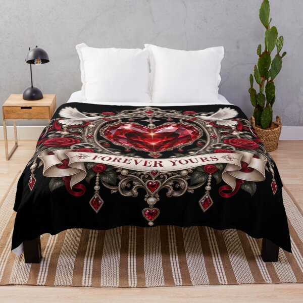 Item preview, Forever Yours – Gothic Heart and Doves designed and sold by TroviTutto.