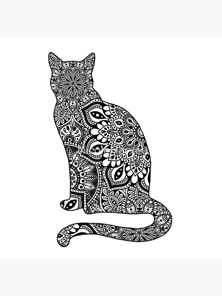 Download Mandala Cat Postcard By Nicoleharvey Redbubble