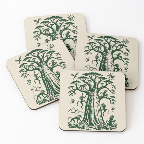 Item preview, African Baobab Tree Monkeys – African Wildlife Safari Nature Art designed and sold by JonelCrafts.