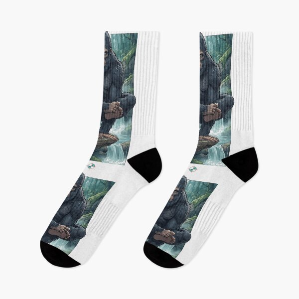 Item preview, Bigfoot Zen Pose Sasquatch Meditation Cryptid Art designed and sold by Whimsy Trail Co.