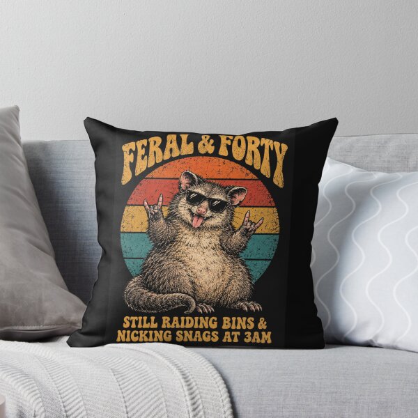 Item preview, Feral and Forty Funny Possum Retro Sunset 40th Birthday Humor designed and sold by Yellowriversss.