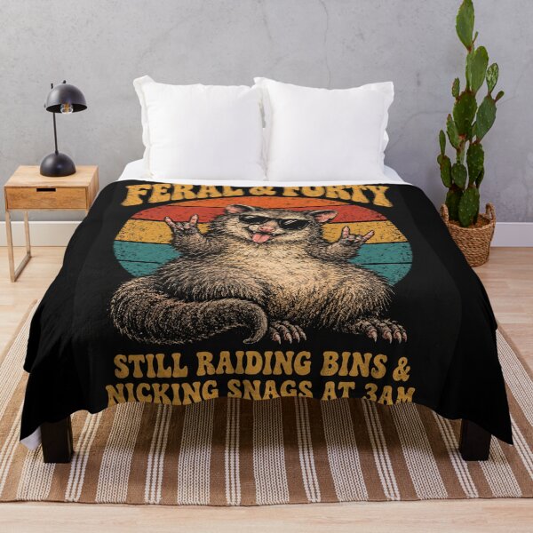 Item preview, Feral and Forty Funny Possum Retro Sunset 40th Birthday Humor designed and sold by Yellowriversss.