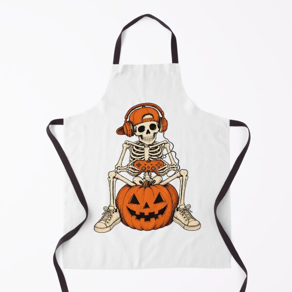 Item preview, Skeleton Gamer on Pumpkin Halloween Controller Art designed and sold by Dmo3HarkoArt.