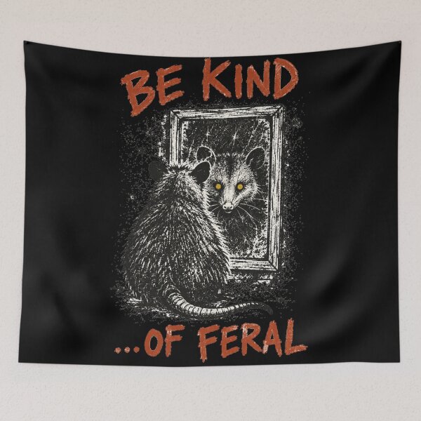 Item preview, Be Kind of Feral Possum Mirror Reflection Ink Splatter Grunge Humor designed and sold by Yellowriversss.