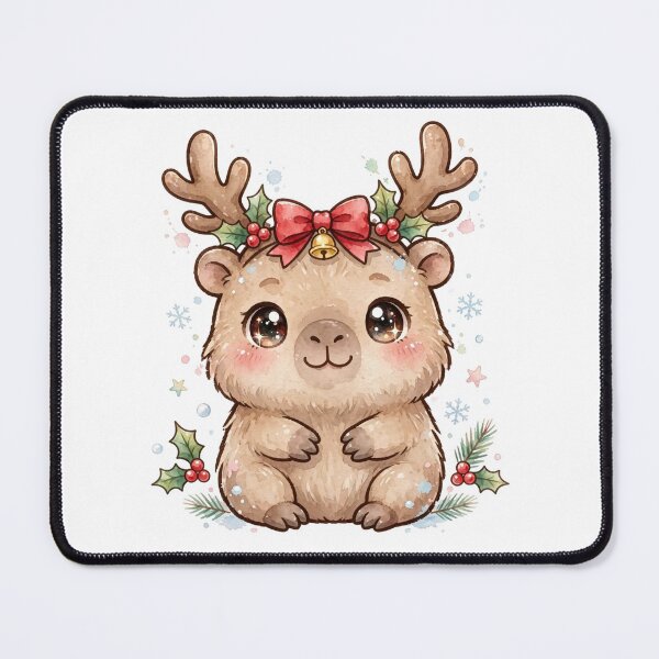 Item preview, Cute Christmas Capybara Reindeer – Kawaii Holiday Winter Animal Design designed and sold by MoodLay.