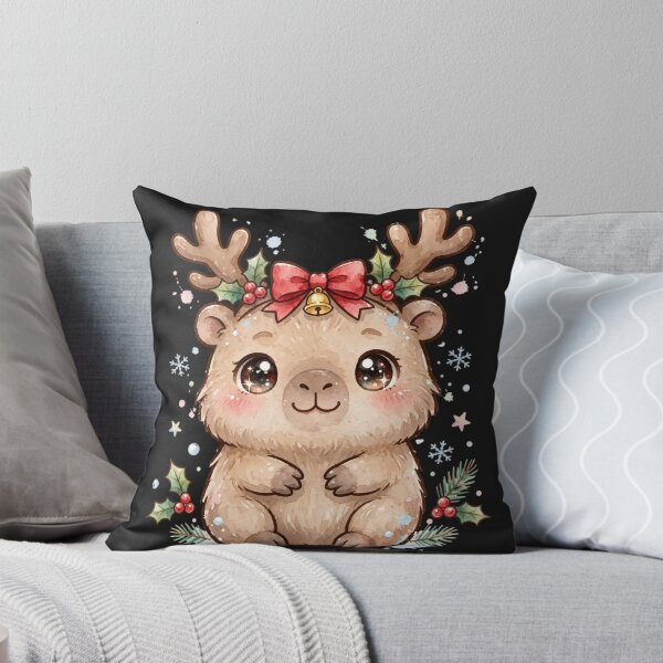 Item preview, Cute Christmas Capybara Reindeer – Kawaii Holiday Winter Animal Design designed and sold by MoodLay.