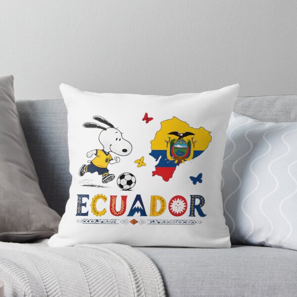 Item preview, Snoopy Playing Soccer for Ecuador World Cup Team Fan Design designed and sold by wallflower2war.