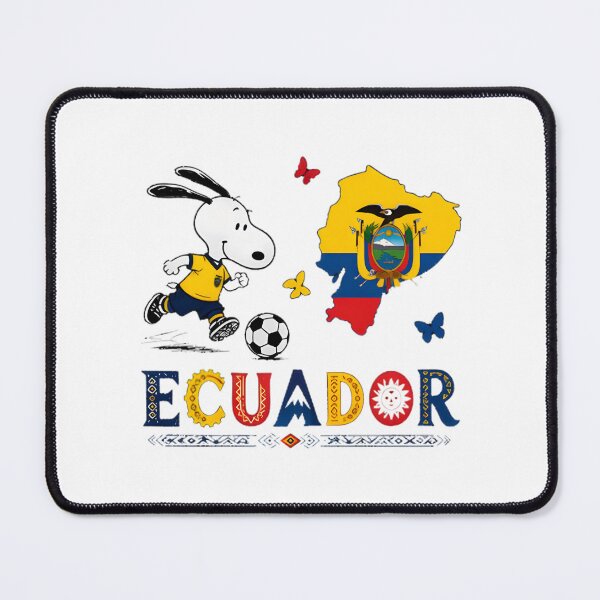 Item preview, Snoopy Playing Soccer for Ecuador World Cup Team Fan Design designed and sold by wallflower2war.