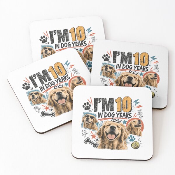 Item preview, I'm 10 In Dog Years Golden Retriever Dog Lover Birthday designed and sold by RetroMini2026.