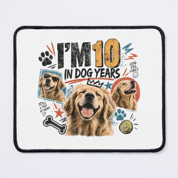 Item preview, I'm 10 In Dog Years Golden Retriever Dog Lover Birthday designed and sold by RetroMini2026.