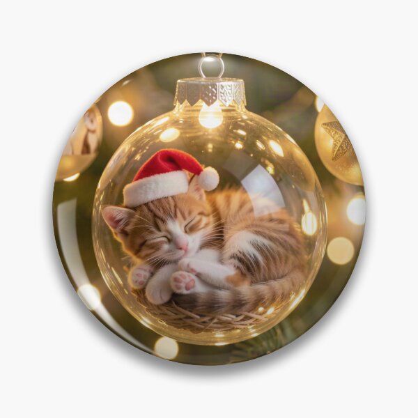 Item preview, Two Kittens Inside Giant Christmas Bauble Art Print designed and sold by Topmission Tech Limited.