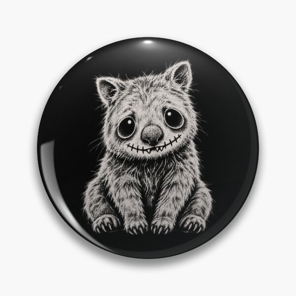 Item preview, Creepy Cute Wombat Stitched Smile Stipple Ink Dark Art Soft Grunge designed and sold by Yellowriversss.