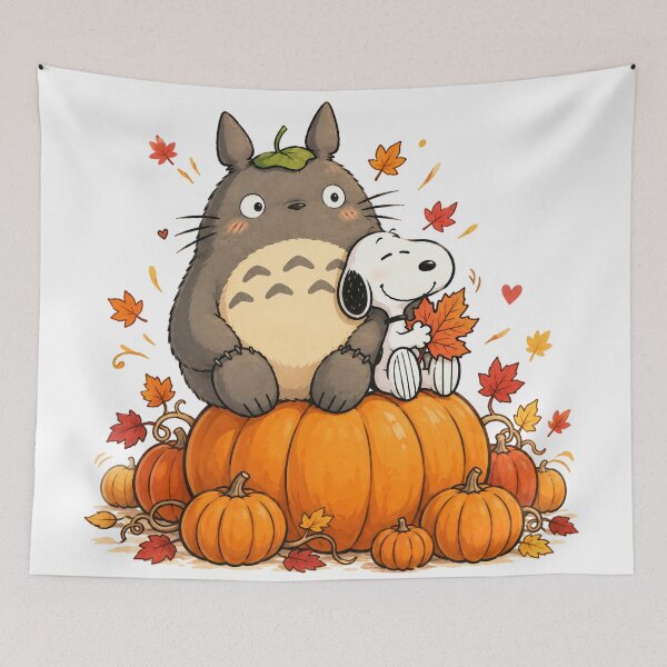 Item preview, Snoopy & Totoro Pumpkin Patch designed and sold by COFFEEWITHARTS.