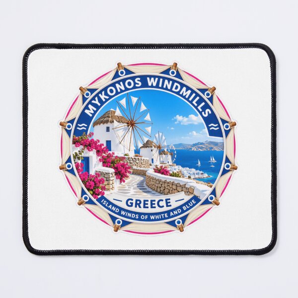 Item preview, Mykonos Windmills Greece Island Winds Of White And Blue Greek Travel Vacation Souvenir designed and sold by Star3NowForMe.