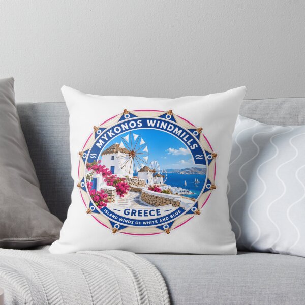 Item preview, Mykonos Windmills Greece Island Winds Of White And Blue Greek Travel Vacation Souvenir designed and sold by Star3NowForMe.