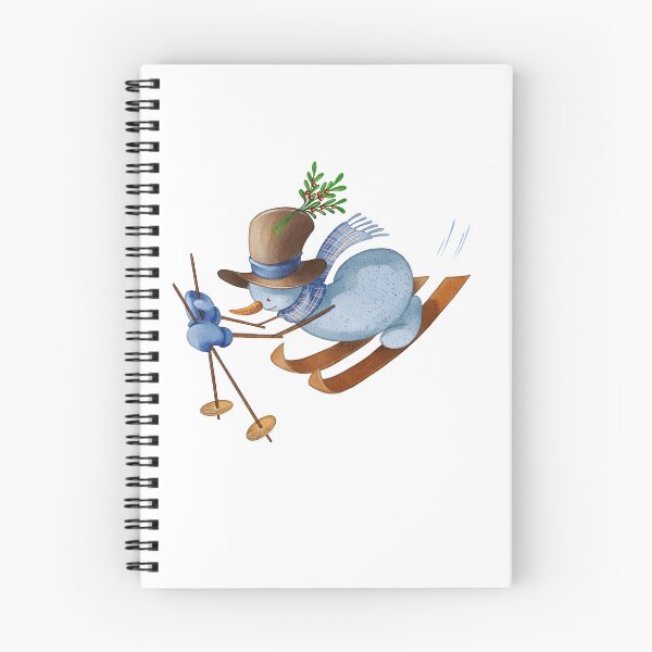 Item preview, Christmas Snowman Skiing – Cute Winter Holiday Character Illustration designed and sold by Ms. Iryna.