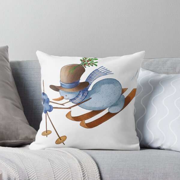 Item preview, Christmas Snowman Skiing – Cute Winter Holiday Character Illustration designed and sold by Ms. Iryna.