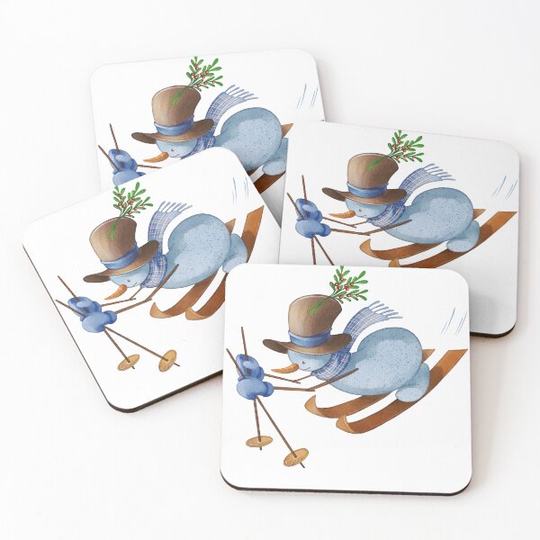 Item preview, Christmas Snowman Skiing – Cute Winter Holiday Character Illustration designed and sold by Ms. Iryna.